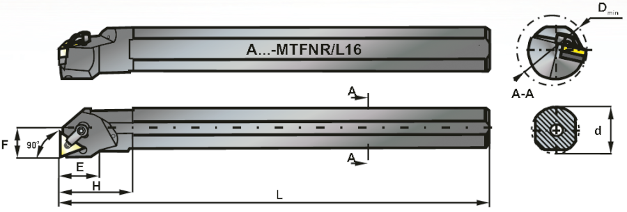 A32S-MTFNR16 soustružnický nůž vyvrtávací